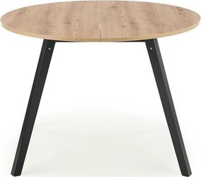 Masa rotunda extensibila bucatarie RUBEN, stejar artisan/negru, 102/14