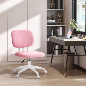 Vinsetto Scaun de birou Scaun de calculator rotativ, reglabil pe înălțime, 48 cm x 53 cm x 80-90 cm, Roz | Aosom Romania