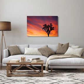 Tablou apus de soare deasupra siluetei unui copac (90x60 cm)