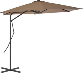 vidaXL Umbrelă de soare de exterior, stâlp din oțel, gri taupe, 300 cm