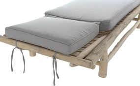 Sezlong de exterior din lemn de tec cu perna inclusa, " Natura Bed "