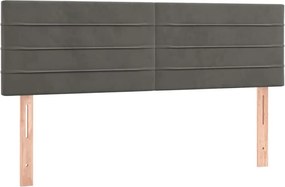 vidaXL Tăblii de pat, gri închis, 144x5x78/88 cm, catifea