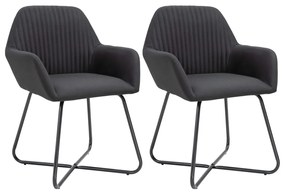 vidaXL Scaune de bucătărie, 2 buc. negru, textil