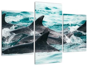 Tablou - Delfini în ocean (90x60 cm)