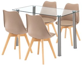 Velon 4+1 set de sufragerie alb-bej