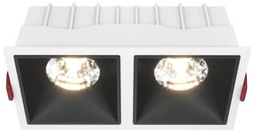 Spot LED incastrabil cu 2 surse de iluminat Alpha alb, negru 30W, 3000K