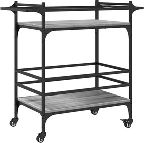 vidaXL Cărucior de bucătărie, gri sonoma, 82x40x78,5cm, lemn prelucrat