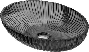 Mexen Zira chiuvetă de blat din sticlă 53 x 35 cm, neagră - 24175370