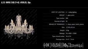 Lustra 18 brate cristal Bohemia L11 009/18/3-K