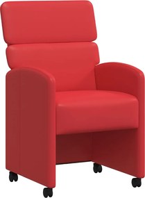 vidaXL Scaune de dining cu roți cu roți 2 pcs Roșu 58 x 65 x 98 cm