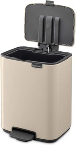 Cos de gunoi Brabantia Bo Pedal 1010077, 7 l, Inchidere lenta, Baza cauciucata, Bej