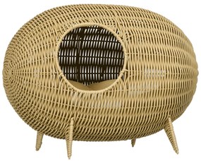 PawHut Coș pentru pisică, pat înălțat cu Pernă Moale, cu găuri de la ușă, Design Elegant și Confortabil, 55L x 36l x 42Î cm | Aosom Romania