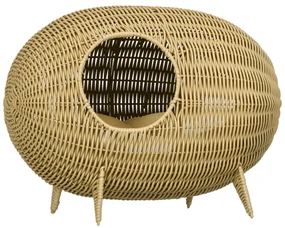 PawHut Coș pentru pisică,  pat înălțat cu Pernă Moale, cu găuri de la ușă, Design Elegant și Confortabil, 55L x 36l x 42Î cm | Aosom Romania
