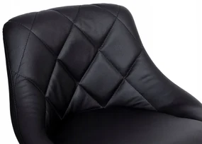 JAKS SCAUN DE BAR ECO-PIELE NEAGRĂ - CROM