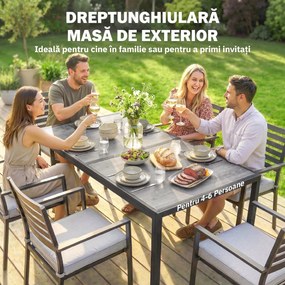 Outsunny Masă de grădină exterior pentru 6 persoane, balcon pentru terasă, pentru dining în aer liber | Aosom Romania