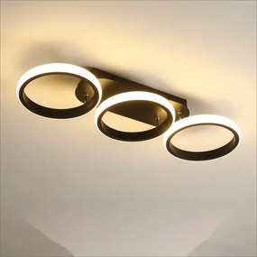 Lustra LED Plafoniera, B130-3BK, 3 Tipuri De Lumina, 54W, Negru Rotunda