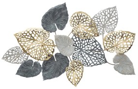 Decorațiune suspendată metalică Mauro Ferretti Ory -C-, 110 x 66 cm, motive frunze