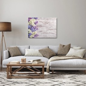 Tablou pe sticlă - Liliac pe lemn (70x50 cm)