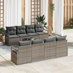 vidaXL Set de canapele pentru grădină 7 pcs Gri 55 x 55 x 37 cm
