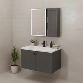 Set mobilier de baie cu lavoar Monti 60cm Grey