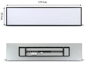 Plafonieră LED dimabilă Brilagi SLIMFRAME LED/58W/230V 120x30 cm negru + telecomandă