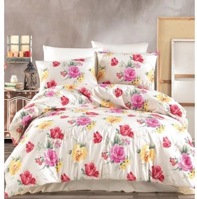 BedTex Lenjerie de pat din bumbac Tulip crem, 220x 200 cm, 2 bucăți 70 x 90 cm