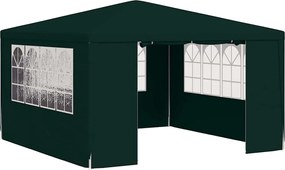 vidaXL Cort petrecere profesional cu pereți laterali verde 4x4m 90g/m²