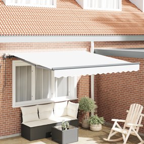 vidaXL Copertină Retractabilă Alb 300x250 cm