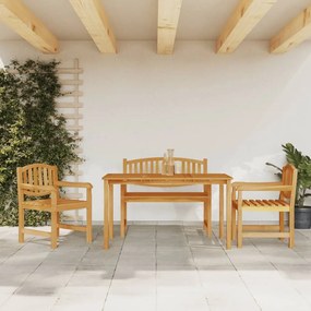 3157938 vidaXL Set mobilier pentru grădină, 4 piese, lemn masiv de tec