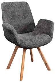 Set de 2 scaune pivotante Baltic stejar/ gri inchis
