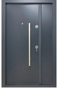Usa metalica dubla de exterior cu izolatie si vizor Novo Doors NDS1200, Din compozit, 2 yale, Kit complet, Pentru case, Gri antracit (Culoare: Gri