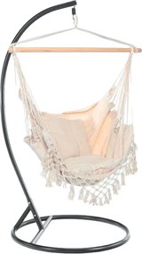 Scaun suspendat PALAK bej cu suport negru