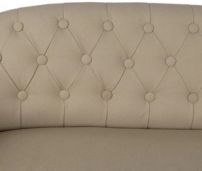 Banchetă shabby chic 2 locuri, cu spătar, bej, stofa, 104x55x70 cm
