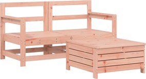 vidaXL Set canapea de grădină, 3 piese, lemn masiv brad douglas