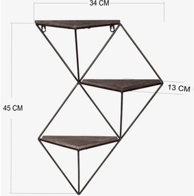 Raft decorativ de perete Duvelo 18 (Nuc + negru) . 1093665