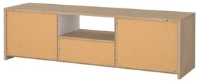 Comodă TV albă-în culoare naturală cu aspect de lemn de stejar 179x52x48 cm Next – Tvilum