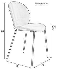 Scaune de dining roșu-cărămiziu 2 buc. Bonnet – Zuiver