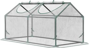 Outsunny Mini Sera de Gradina sera pentru plante cu 2 Ferestre Rulou si Copertina PVC Anti-UV, Transparenta | Aosom Romania