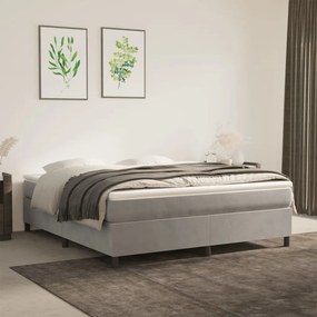 3121126 vidaXL Cadru de pat box spring, gri deschis, 160x200 cm, catifea