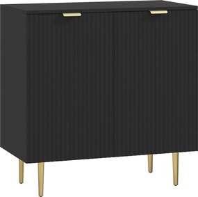 HOMCOM Bufet modern cu 2 uși și raft reglabil, mobilier tip bufet pentru bucătărie și living, cu picioare metalice, negru | Aosom Romania