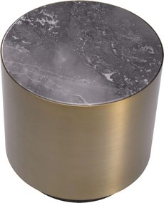 Masuta laterala design LUX din otel si marmura Porter round