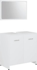 vidaXL Set de mobilier de baie, alb, lemn prelucrat