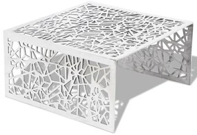 242328 vidaXL Măsuță de cafea cu design geometric, argintiu, aluminiu