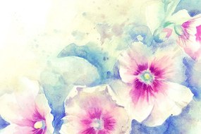 Tablou ilustrația de acuarelă a florilor roz