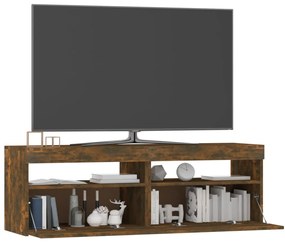 Comoda TV cu lumini LED, stejar fumuriu, 120x35x40 cm 1, Stejar afumat, 120 x 35 x 40 cm