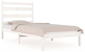 3103639 vidaXL Cadru de pat, alb, 100x200 cm, lemn masiv de pin