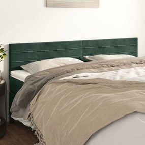 vidaXL Tăblii de pat, 2 buc, verde închis, 100x5x78/88 cm, catifea