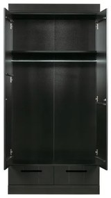 Șifonier din lemn de pin negru 94x195 cm Connect - WOOOD