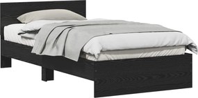 vidaXL Cadru de pat Stejar Negru 203 x 104 x 70 cm Lemn compozit