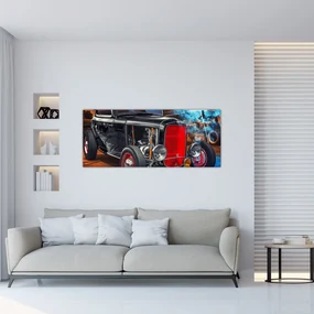 Tablou cu mașina veteran (120x50 cm), în 40 de alte dimensiuni noi